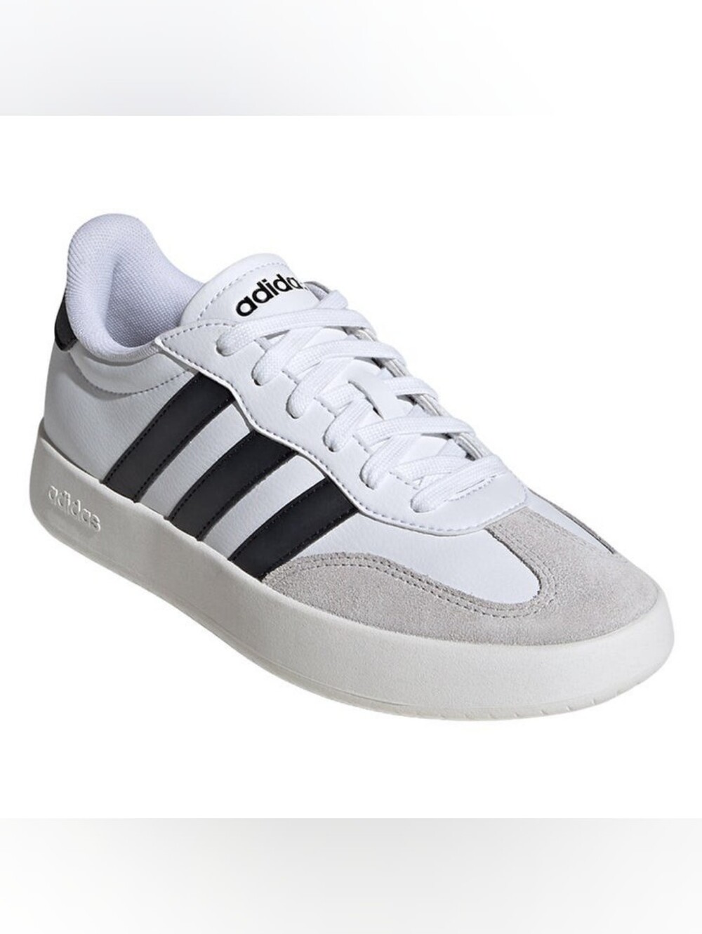 adidas White Sneakers with Black 3-Stripes